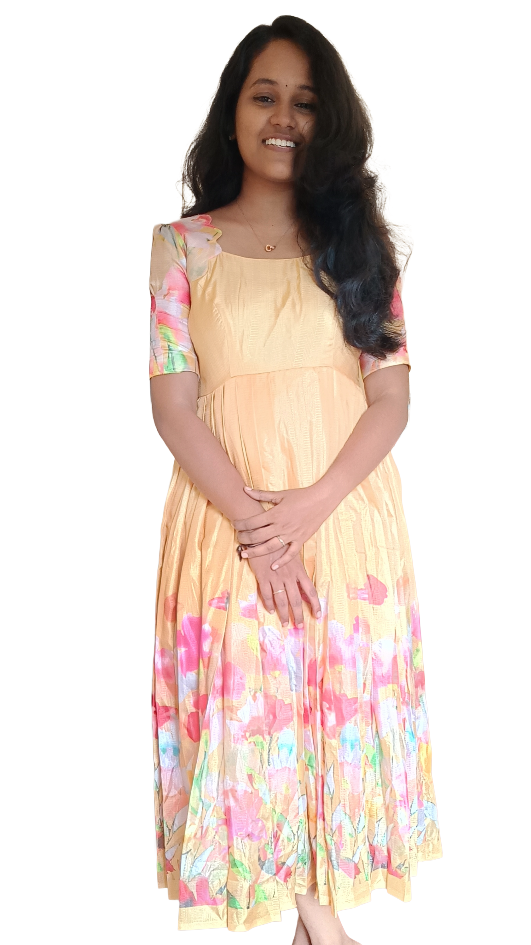 The Peach Blossom Flared Maxi Dress