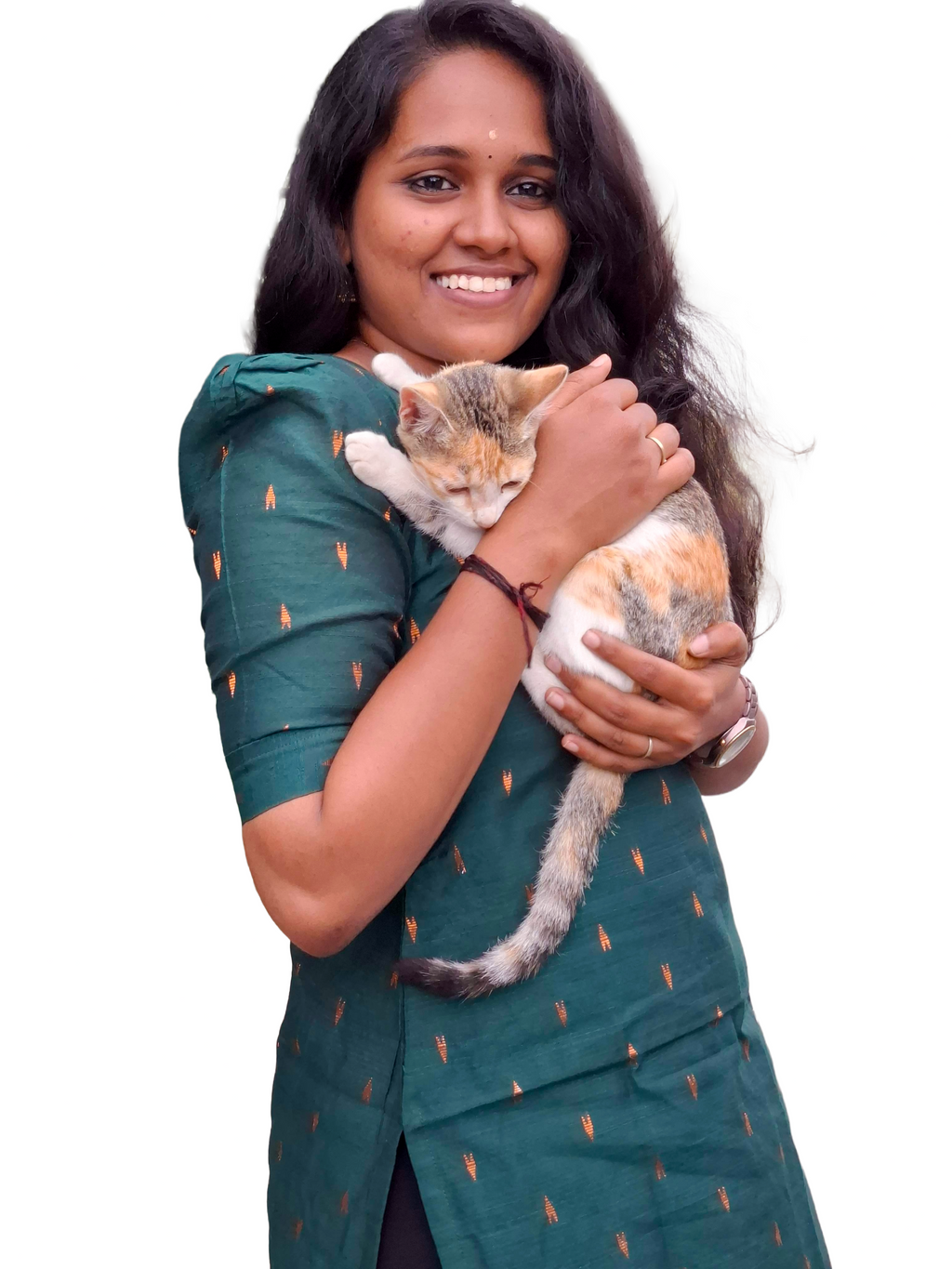 The Emerald Scallop-Neck Kurti with Gold Detailing